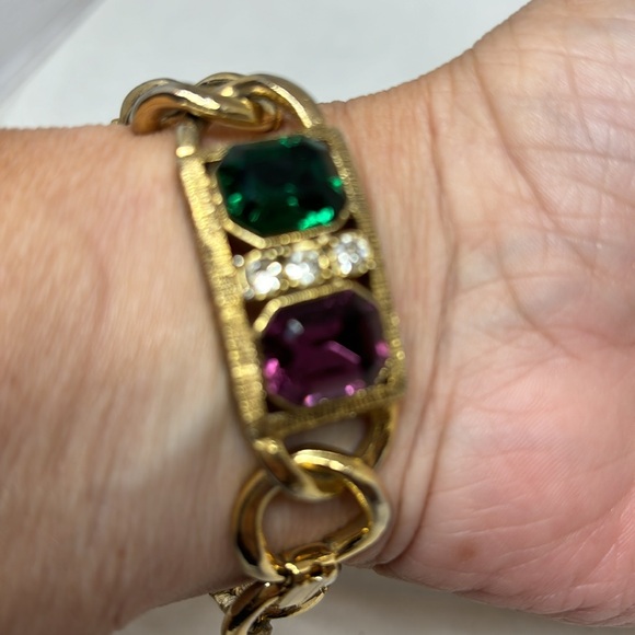 Large octagon rhinestone bracelet - Picture 8 of 13